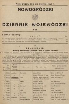 Nowogródzki Dziennik Wojewódzki. 1931, nr 33