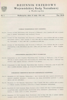 Dziennik Urzędowy Wojewódzkiej Rady Narodowej w Wałbrzychu. 1983, nr 2 (25 maja)