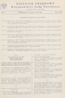 Dziennik Urzędowy Wojewódzkiej Rady Narodowej w Wałbrzychu. 1983, nr 3 (6 czerwca)