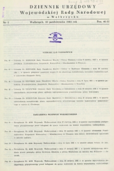 Dziennik Urzędowy Wojewódzkiej Rady Narodowej w Wałbrzychu. 1983, nr 5 (10 października)