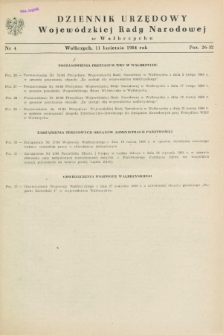 Dziennik Urzędowy Wojewódzkiej Rady Narodowej w Wałbrzychu. 1984, nr 4 (11 kwietnia)