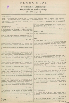 Dziennik Urzędowy Województwa Wałbrzyskiego. 1985, Skorowidz