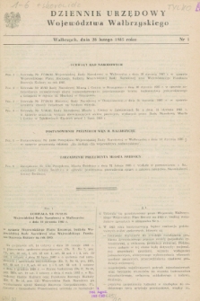 Dziennik Urzędowy Województwa Wałbrzyskiego. 1985, nr 1 (28 lutego)