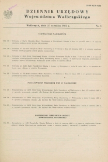 Dziennik Urzędowy Województwa Wałbrzyskiego. 1985, nr 3 (27 czerwca)