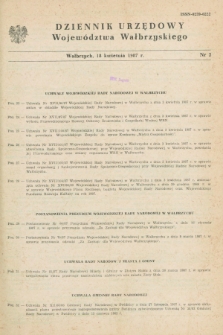 Dziennik Urzędowy Województwa Wałbrzyskiego. 1987, nr 2 (18 kwietnia)