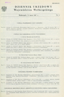 Dziennik Urzędowy Województwa Wałbrzyskiego. 1987, nr 4 (23 maja)