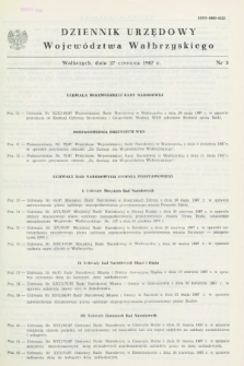 Dziennik Urzędowy Województwa Wałbrzyskiego. 1987, nr 5 (27 czerwca)