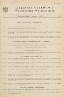 Dziennik Urzędowy Województwa Wałbrzyskiego. 1987, nr 8 (23 listopada)