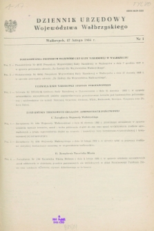 Dziennik Urzędowy Województwa Wałbrzyskiego. 1988, nr 1 (17 lutego)