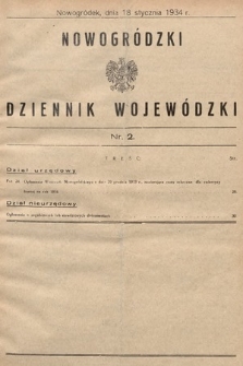 Nowogródzki Dziennik Wojewódzki. 1934, nr 2