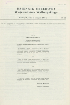 Dziennik Urzędowy Województwa Wałbrzyskiego. 1988, nr 10 (31 sierpnia)