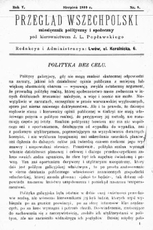 Przegląd Wszechpolski : miesięcznik polityczny i społeczny. 1899, nr 8