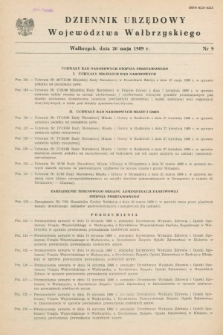 Dziennik Urzędowy Województwa Wałbrzyskiego. 1989, nr 9 (26 maja)