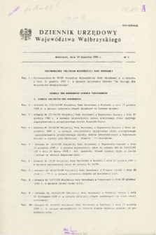 Dziennik Urzędowy Województwa Wałbrzyskiego. 1990, nr 1 (19 stycznia)