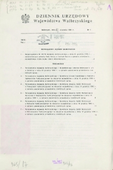 Dziennik Urzędowy Województwa Wałbrzyskiego. 1991, nr 1 (19 stycznia)