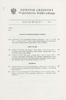 Dziennik Urzędowy Województwa Wałbrzyskiego. 1991, nr 10 (10 lipca)