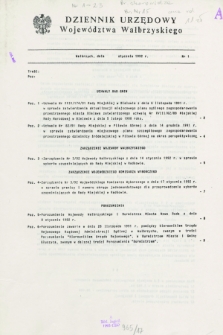 Dziennik Urzędowy Województwa Wałbrzyskiego. 1992, nr 1 (styczeń)