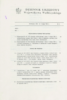 Dziennik Urzędowy Województwa Wałbrzyskiego. 1992, nr 2 (14 lutego)