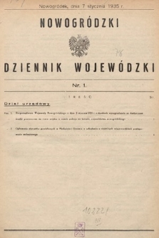 Nowogródzki Dziennik Wojewódzki. 1935, nr 1