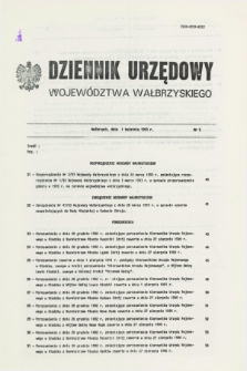 Dziennik Urzędowy Województwa Wałbrzyskiego. 1993, nr 5 (1 kwietnia)