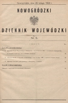 Nowogródzki Dziennik Wojewódzki. 1934, nr 5