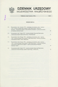 Dziennik Urzędowy Województwa Wałbrzyskiego. 1995, nr 9 (5 czerwca)