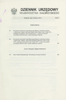 Dziennik Urzędowy Województwa Wałbrzyskiego. 1995, nr 10 (12 czerwca)