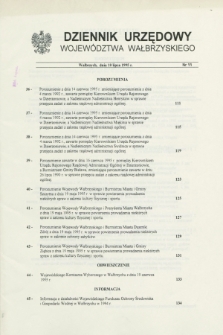 Dziennik Urzędowy Województwa Wałbrzyskiego. 1995, nr 11 (10 lipca)