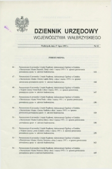 Dziennik Urzędowy Województwa Wałbrzyskiego. 1995, nr 12 (17 lipaca)