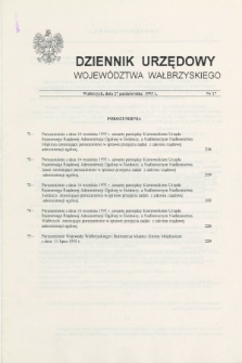 Dziennik Urzędowy Województwa Wałbrzyskiego. 1995, nr 17 (27 października)