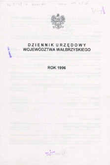 Dziennik Urzędowy Województwa Wałbrzyskiego. 1996, Skorowidz alfabetyczny
