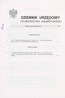 Dziennik Urzędowy Województwa Wałbrzyskiego. 1996, nr 2 (28 lutego)