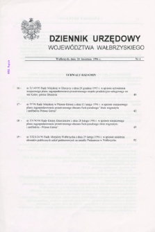 Dziennik Urzędowy Województwa Wałbrzyskiego. 1996, nr 4 (24 kwietnia)