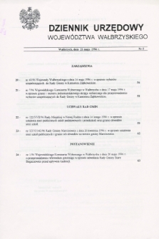 Dziennik Urzędowy Województwa Wałbrzyskiego. 1996, nr 5 (21 maja)