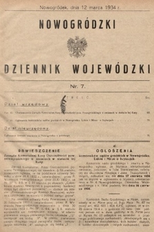 Nowogródzki Dziennik Wojewódzki. 1934, nr 7