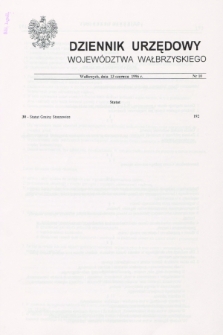 Dziennik Urzędowy Województwa Wałbrzyskiego. 1996, nr 10 (13 czerwca)