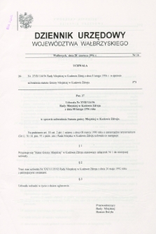 Dziennik Urzędowy Województwa Wałbrzyskiego. 1996, nr 16 (28 czerwca)