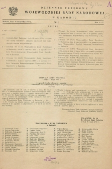 Dziennik Urzędowy Wojewódzkiej Rady Narodowej w Radomiu. 1975, nr 1 (4 listopada)