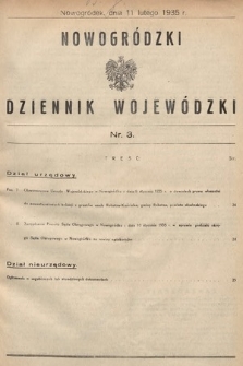 Nowogródzki Dziennik Wojewódzki. 1935, nr 3