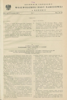 Dziennik Urzędowy Wojewódzkiej Rady Narodowej w Radomiu. 1977, nr 7 (15 września)