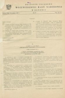 Dziennik Urzędowy Wojewódzkiej Rady Narodowej w Radomiu. 1977, nr 9 (15 grudnia)
