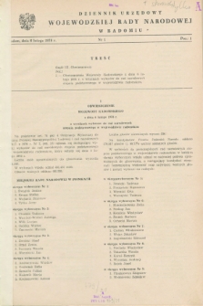 Dziennik Urzędowy Wojewódzkiej Rady Narodowej w Radomiu. 1978, nr 1 (6 lutego)