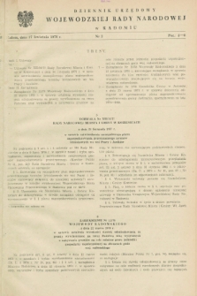 Dziennik Urzędowy Wojewódzkiej Rady Narodowej w Radomiu. 1978, nr 3 (17 kwietnia)