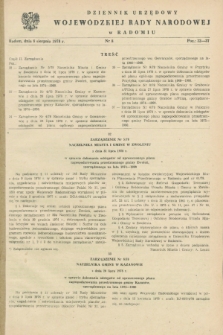 Dziennik Urzędowy Wojewódzkiej Rady Narodowej w Radomiu. 1978, nr 8 (8 sierpnia)