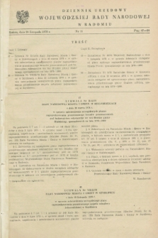 Dziennik Urzędowy Wojewódzkiej Rady Narodowej w Radomiu. 1978, nr 11 (29 listopada)