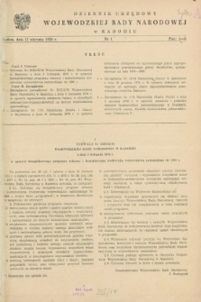 Dziennik Urzędowy Wojewódzkiej Rady Narodowej w Radomiu. 1979, nr 1 (17 stycznia)