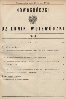 Nowogródzki Dziennik Wojewódzki. 1935, nr 4