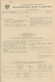 Dziennik Urzędowy Wojewódzkiej Rady Narodowej w Radomiu. 1979, nr 3 (17 kwietnia)