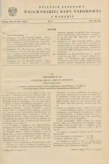 Dziennik Urzędowy Wojewódzkiej Rady Narodowej w Radomiu. 1979, nr 5 (28 lipca)