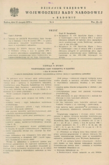 Dziennik Urzędowy Wojewódzkiej Rady Narodowej w Radomiu. 1979, nr 6 (23 sierpnia)